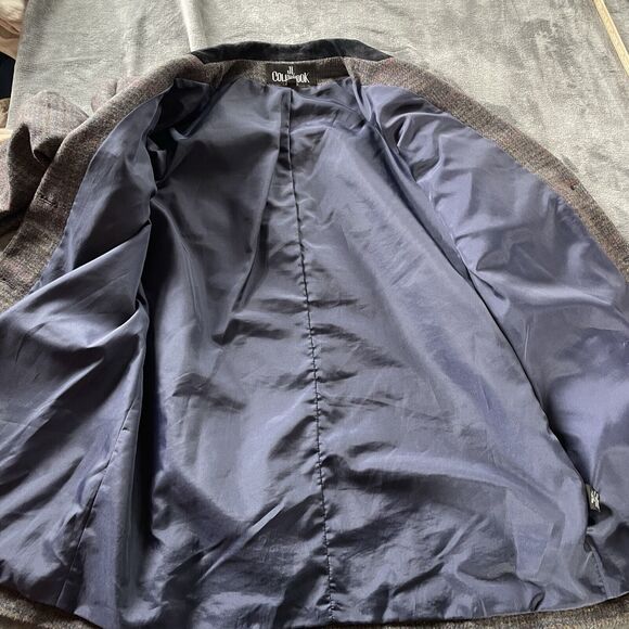 Vintage JL Colebrook Blazer Large Gray Plaid Wool Velvet Collar Academia NWOT - Picture 12 of 12